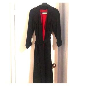 Classic black trench coat w/ removable wool lining